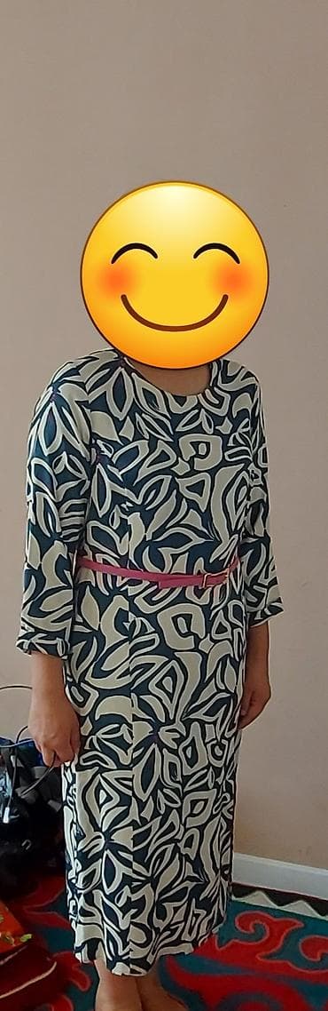 slim patch original: Повседневное платье, Турция, Осень-весна, Длинная модель, Прямое, L — 1