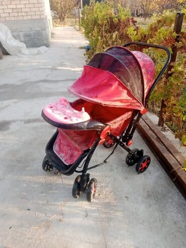 Коляска, цвет - Розовый, Б/у