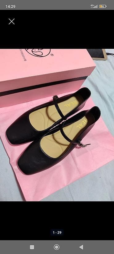 мужская спортивная одежда: Балетки Mary Jane с перемычкой - Цвет: черный - Носок: квадратный - — 1