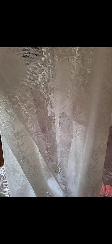 double a: Готовый б/у ТЮЛЬ турецкого производства. Цвет белый, нежный. Размер в — 5