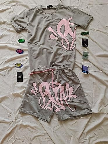 футболка аниме: Комплект, цвет - Серый, Новый — 1