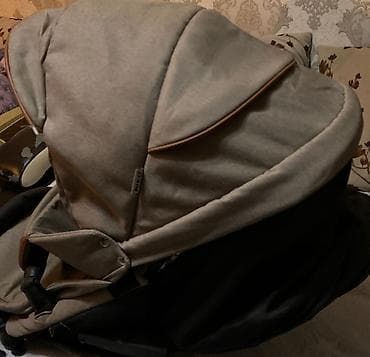 Прогулочный блок детской коляски (бежевый меланж) - Вместительный