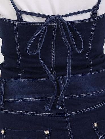 джинсовая платья: Повседневное платье, Лето, Длинная модель, Джинс, Сарафан — 3