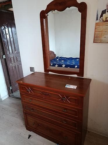 спальный гарнитур бишкек цена: Спальный гарнитур, Двуспальная кровать, МДФ, цвет - Коричневый — 4