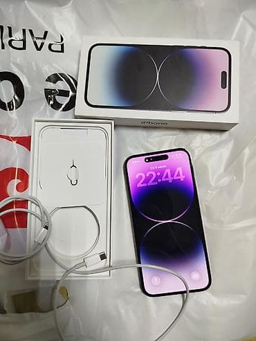 холодильник кызыл кыя: IPhone 14 Pro, Колдонулган, 128 ГБ, Deep Purple, Кабель, 88 % — 2