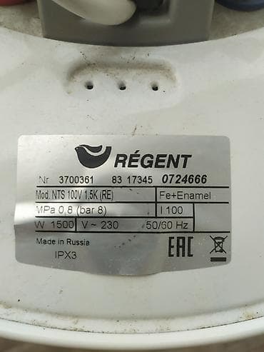 8: Водонагреватель накопительный REGENT NTS 100V 1,5K (RE) - Объем: 100 — 4