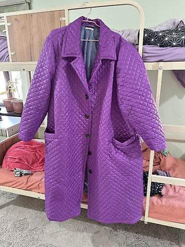 Юбки: Стеганое пальто фиолетового цвета - Материал: плотная стеганая ткань — 2