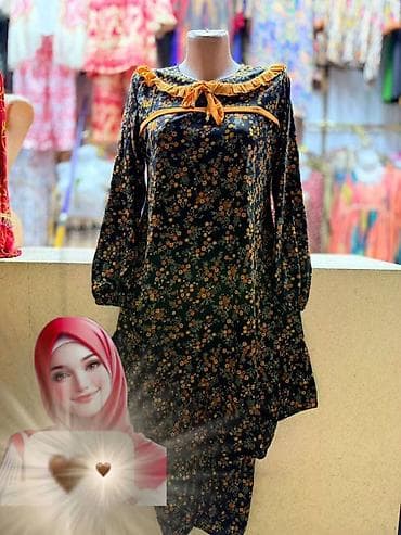 Женский комплект из платья и брюк - Материал: мягкая легкая ткань с at lalafo.kg Женский комплект из платья и брюк - Материал: мягкая легкая ткань с
