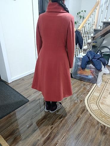 белая накидка: Пальто, Классика, Осень-весна, По колено, Приталенная модель, M — 3