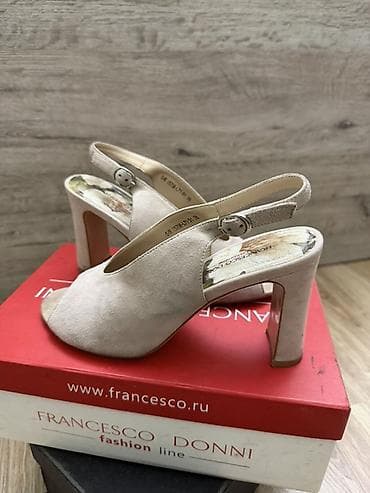 Босоножки, 38, Francesco Donni, Б/у, цвет - Бежевый, Самовывоз, Платная доставка — 1
