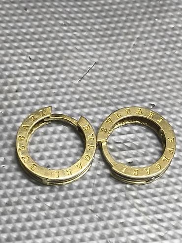 Золотые серьги-кольца BVLGARI 585 пр - Дизайн: классические круглые