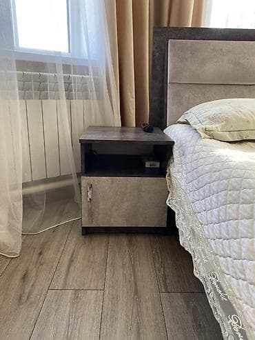 кухыный угалок: Уктоочу бөлмө гарнитуру, Эки кишилик керебет, түсү - Боз — 3