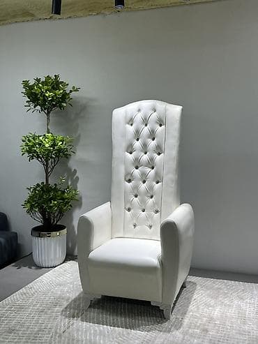 Кресло с высоким спиналом в классическом стиле - Цвет: белый — 2