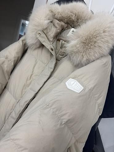 пуховик с норкой: Пуховик, Длинная модель, С капюшоном, M — 4