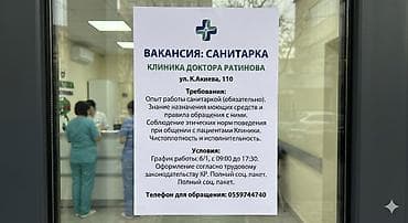 работаем дворник: Требуется Уборщик, Медицинский центр, График: Шестидневка, Полный рабочий день — 1