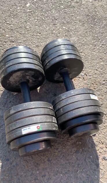 гантели для начинающих дома: Пара разборных гантелей черного цвета. Вес можно регулировать — 1