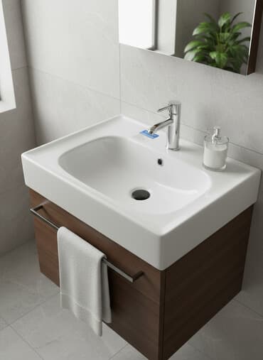 умывальник на: Раковина для ванной, Квадратная форма, Материал: Керамика — 1