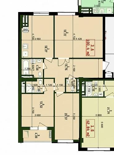 Квартиры: 3 комнаты, 100 м², Элитка, Физприборы Элитка, 11 этаж, ПСО (под самоотделку) — 1