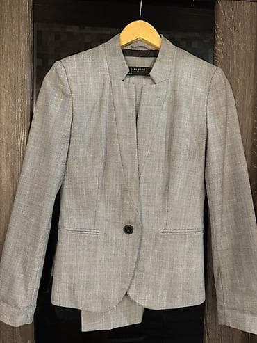 Брючный костюм, Прямые, Пиджак, Турция, Хлопок, Осень-весна