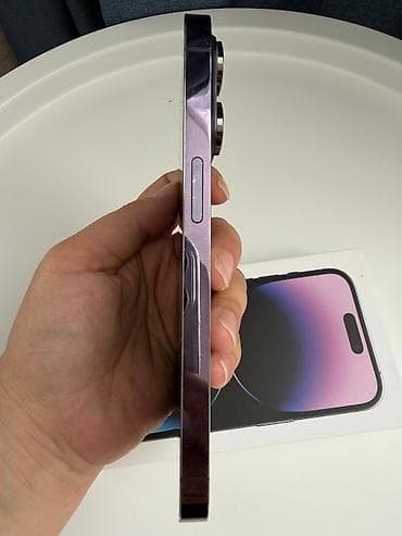 iphone osh: IPhone 14 Pro, Б/у, 256 ГБ, Deep Purple, Зарядное устройство, Чехол, Коробка, 83 % — 5