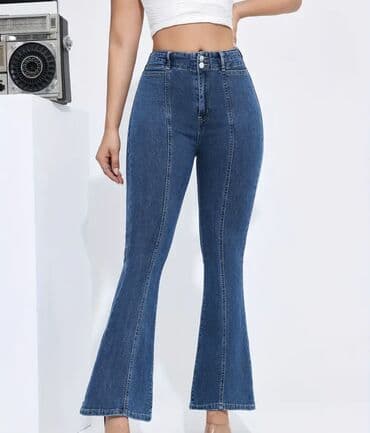 брендовая одежда бишкек: Джинсы, Клеш, Китай, Высокая талия, Стрейч, XL — 2