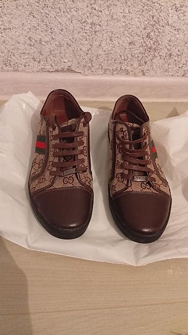 18 размер: Мужские кроссовки, 42, Gucci, Новый, цвет - Коричневый, Платная доставка — 10