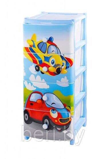 современный: Комод пластиковый детский "Самолет" elf-440, 4-х секционный с — 4