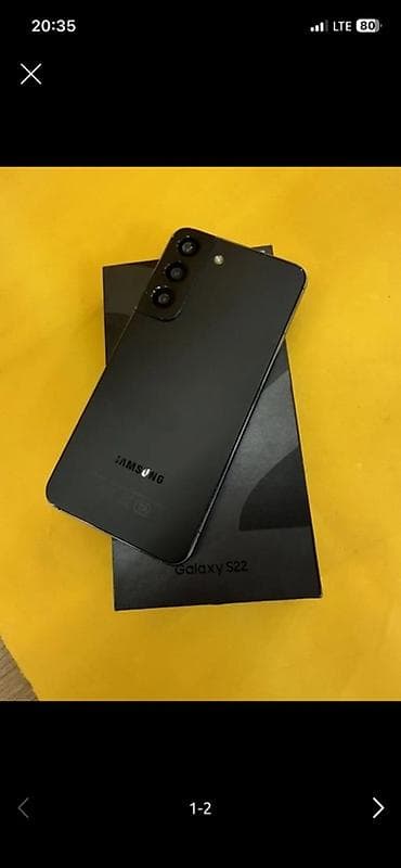 кю макс: Samsung Galaxy S22, Б/у, 256 ГБ, цвет - Черный, 2 SIM — 2