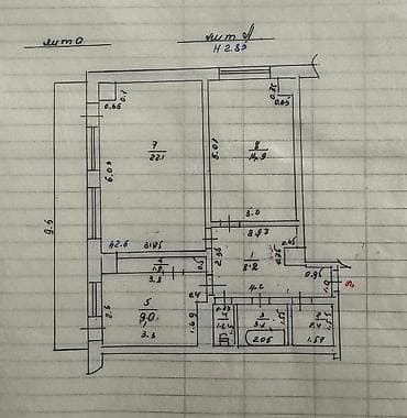 osh flats: 2 комнаты, 63 м², Индивидуалка, 9 этаж, Евроремонт — 5