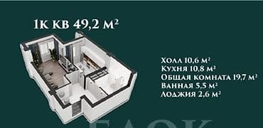 flat rent: 1 комната, 49 м², Элитка, 4 этаж, Готовая ПСО (под самоотделку) — 8