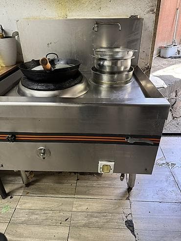 Продаю рабочий газовый вок, 1 горелка, кран, слив, место для чашки — 2