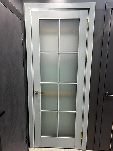 solutions elementary: Двери для домов и квартир, Деревянная, Одностворчатая, Со стеклом, цвет - Серый — 1