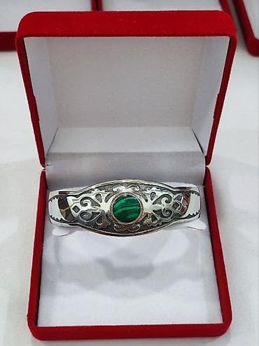 нефрит куплю: Серебряный Билерик с камнями Нефрит Серебро 925 пробы Работа ручная — 2