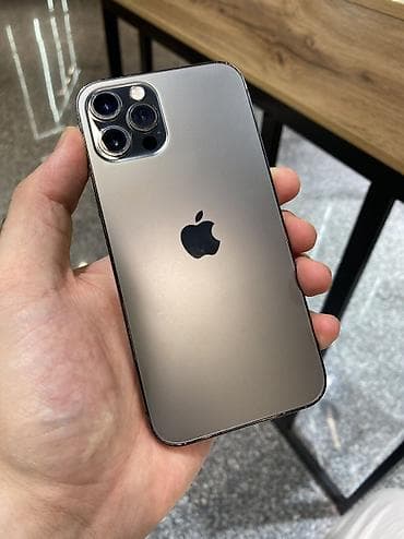 IPhone 12 Pro, Б/у, 128 ГБ, Графит, Защитное стекло, Чехол, Коробка, 100 %