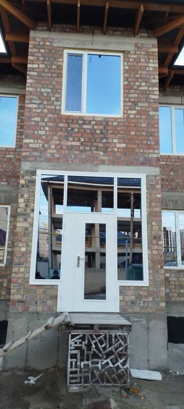 Двери для домов и квартир, Металлическая, Двухстворчатая, Кыргызстанская, Со стеклом