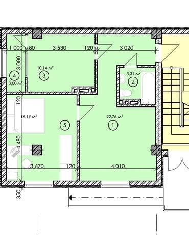 Квартиры: 2 комнаты, 55 м², Элитка, 1 этаж, Дизайнерский ремонт — 3