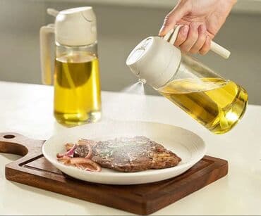 дозатор: Стеклянный распылитель для масла с ручкой и дозатором. Удобный — 1