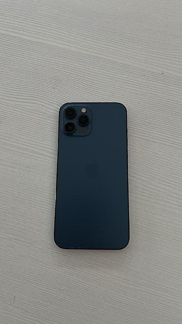 apple 12pro: IPhone 12 Pro, Б/у, 128 ГБ, Pacific Blue, Зарядное устройство, Защитное стекло, Коробка, 76 % — 1
