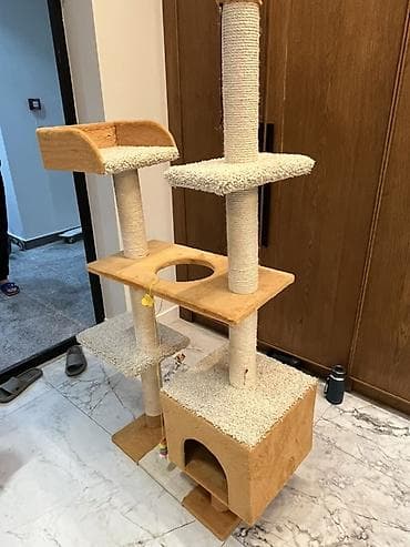 Игровой комплекс для кошек с домиком и когтеточками - Многоуровневая