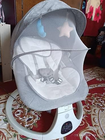 обычный: Детский шезлонг, Б/у, Электронная, Другой материал, цвет - Серый — 3