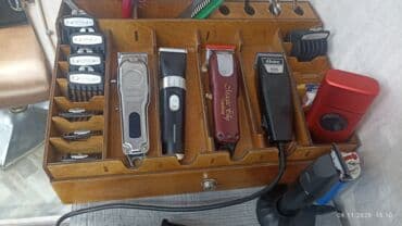 визажное кресло: Деревянный органайзер для барберских инструментов - Материал: дерево — 1