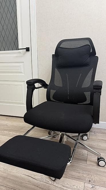 Офисные кресла: Офисное кресло, Б/у, С колесиками, цвет - Черный, Самовывоз — 2