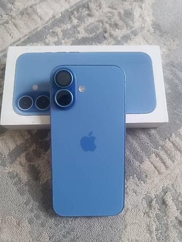 iphone 16 бу: IPhone 16, Б/у, 256 ГБ, Голубой, Защитное стекло, Чехол, Коробка, 89 % — 1