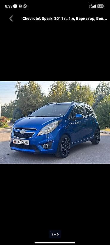 sonata 2018: Chevrolet Spark: 2011 г., 1 л, Вариатор, Бензин, Хэтчбэк — 3