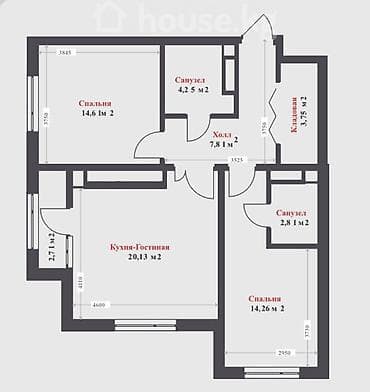 Продажа квартир: 3 комнаты, 70 м², Элитка, 15 этаж, Готовая ПСО (под самоотделку) — 2