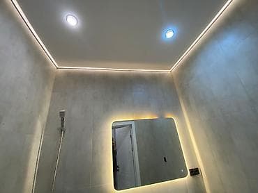 баня с легким паром: Натяжной потолок Глянцевое Монтаж — 3