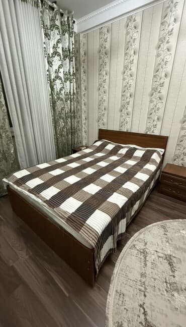 все по цене одной: Спальный гарнитур, Двуспальная кровать, ДСП, цвет - Коричневый — 1