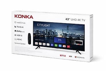 audio: Смарт‑телевизор KONKA 43" UHD 4K Ключевые особенности: - Диагональ 43 — 1