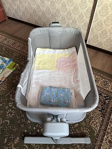 велосипед бу бишкек: Детская приставная кроватка, С колесиками, цвет - Серый — 4