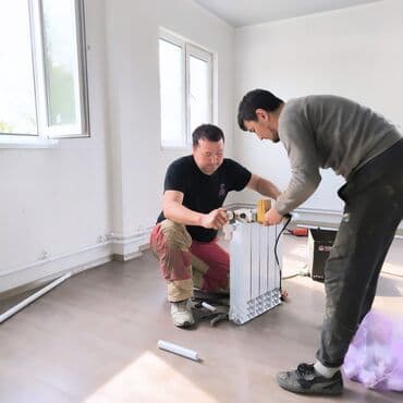 обзор цен на строительные и отделочные работы в бишкеке: Жылытуучу системаны орнотуу, Жылуу пол, Батареяларды орнотуу Акысыз чыгуу, Акысыз консультация, Демонтаждоо 6 жылдан ашык тажрыйба — 21